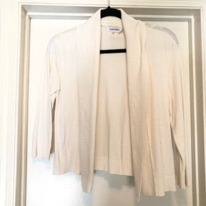 Calvin Klein White Shawl Neck Cardigan